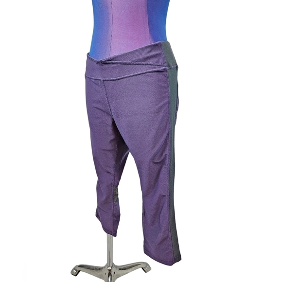 Impact Jillian Michaels Capri Activewear Leggings Purple and‎ Gray Women's Large - Picture 2 of 9